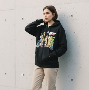 Kids Black Character Hoodie